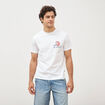 T-shirt droit en coton manches courtes blanc homme