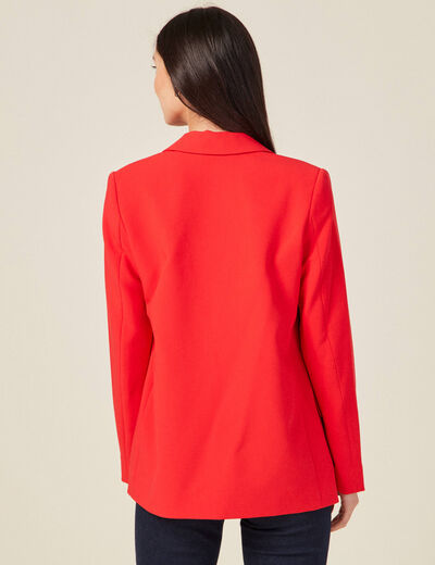 Veste esprit blazer cintrée rouge foncé femme