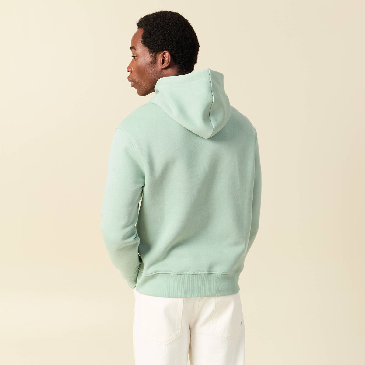 Sweat &agrave; capuche vert pastel homme