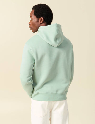 Sweat &agrave; capuche vert pastel homme