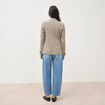 Blazer &agrave; carreaux col tailleur gris femme
