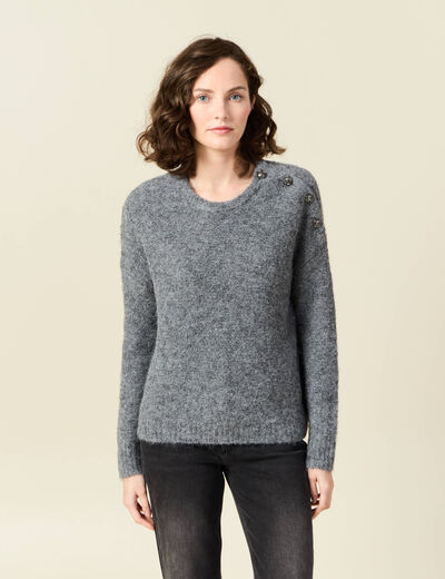Pull manches longues gris clair femme