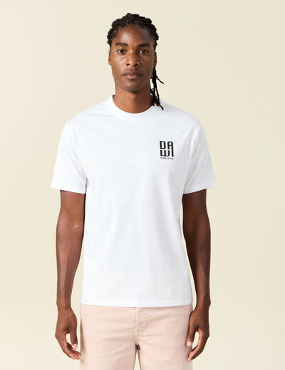 T-shirt manches courtes blanc homme