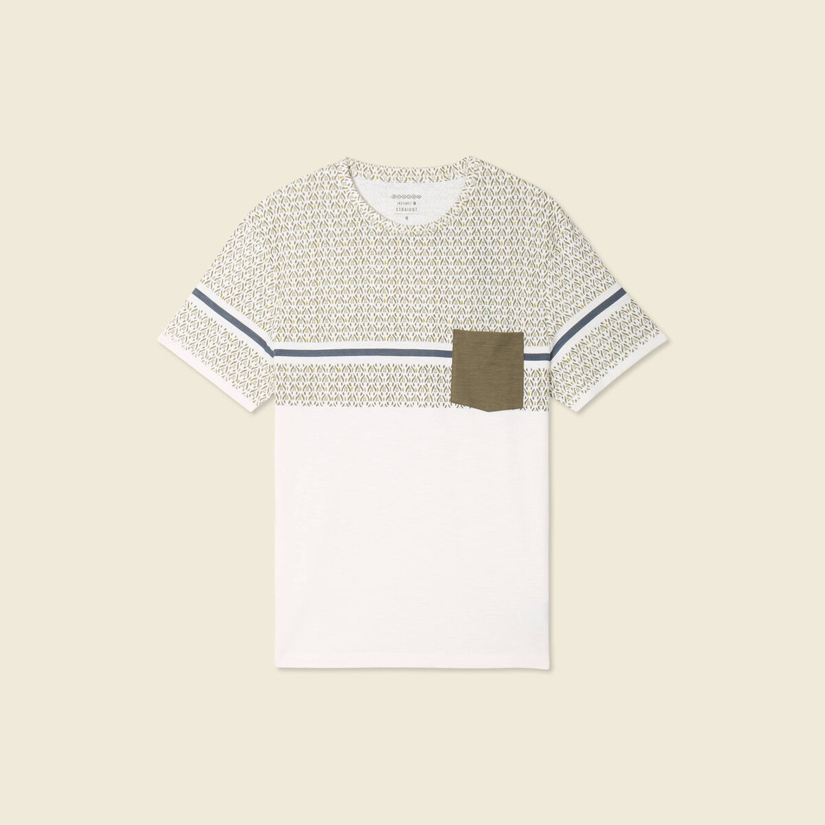 T-shirt manches courtes ecru homme