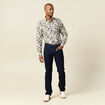 Chemise en coton manches longues beige homme