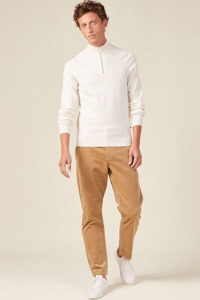 Pull manches longues ecru homme