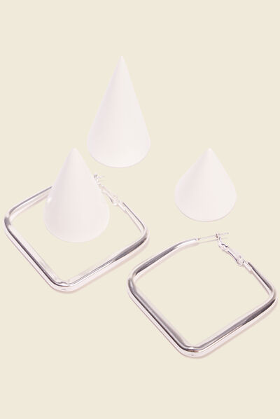 Boucles d'oreilles créoles couleur argent femme