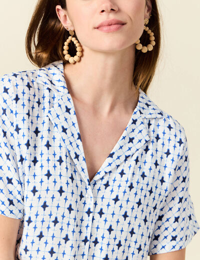 Chemise éco-responsable bleu femme