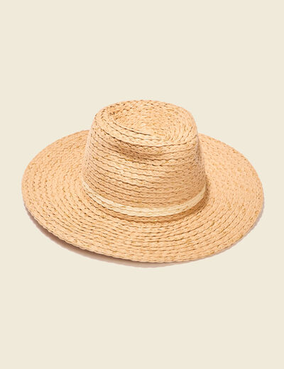 Chapeau tressé sable femme