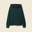 Sweat &agrave; capuche manches longues vert fonc&eacute; femme