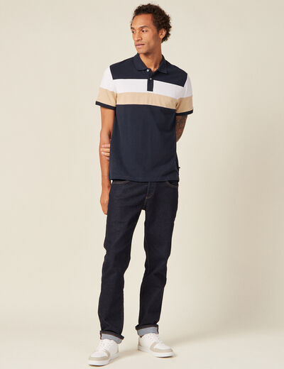 Polo éco-responsable bleu marine homme