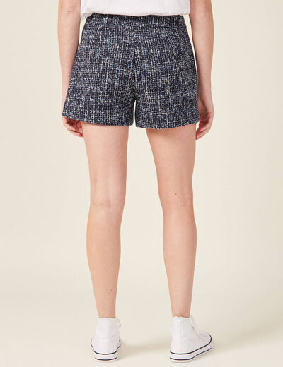 Short droit 2 poches bleu marine femme