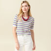 Pull manches courtes vert clair femme