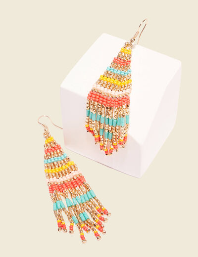 Boucles d'oreilles pendantes multicolore femme