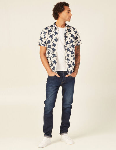 Chemise manches courtes beige homme
