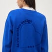 Sweat droit col rond manches longues bleu electrique femme