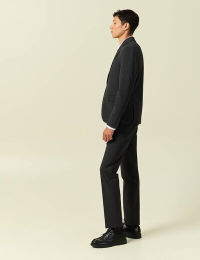 Blazer cintr&eacute; court col tailleur noir homme