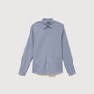 Chemise col am&eacute;ricain manches longues bleu gris homme