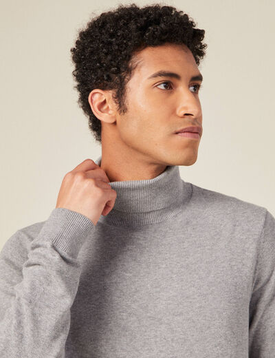 Pull manches longues gris foncé homme