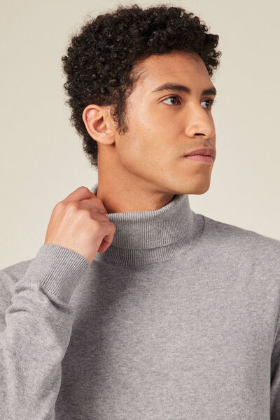 Pull manches longues gris foncé homme