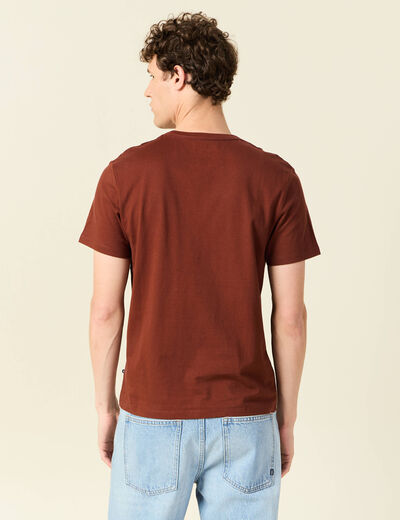 T-shirt éco-responsable marron cognac homme