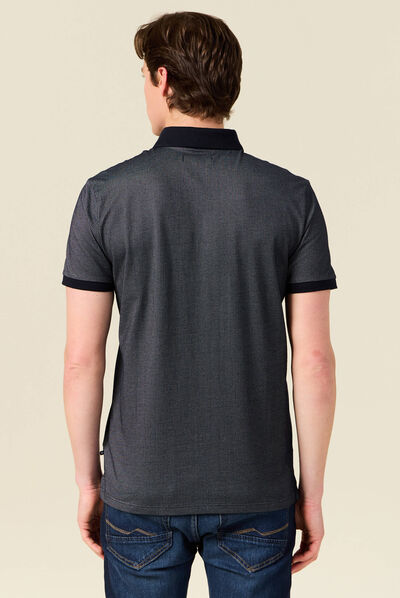 Polo manches courtes bleu marine homme