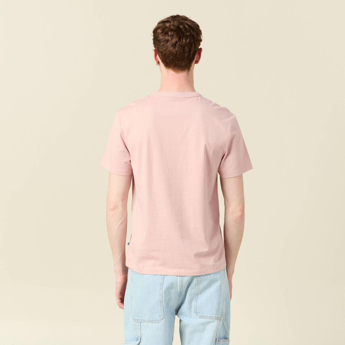 T-shirt éco-responsable rose pastel homme
