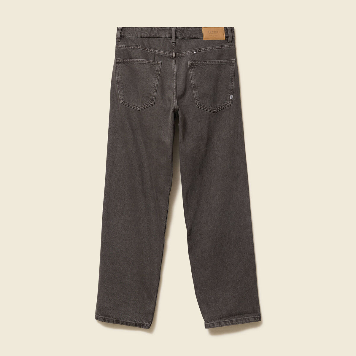 Jeans large longueur 32 en coton marron homme