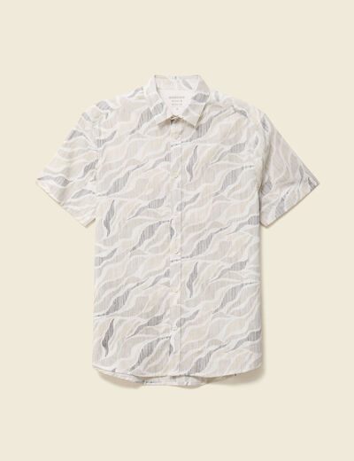 Chemise manches courtes beige homme