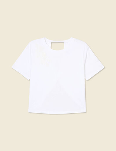 T-shirt manches courtes blanc femme