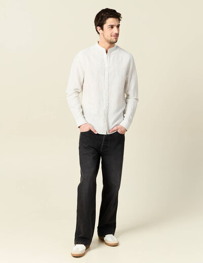 Chemise manches longues gris homme