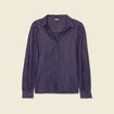 Chemise manches longues fluide bleu marine femme