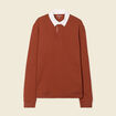 Sweat manches longues col polo marron cognac homme