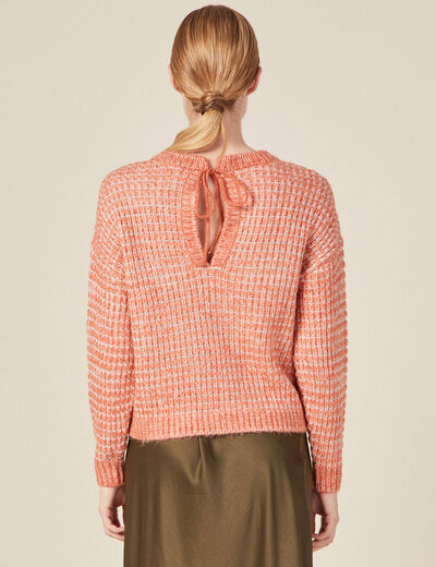 Pull manches longues rouge clair femme