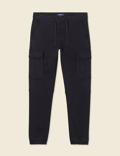Pantalon battle bas resserr&eacute; noir homme