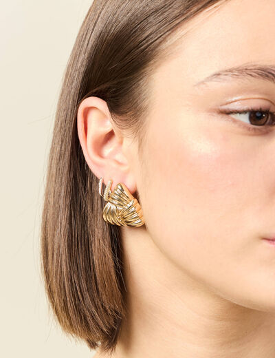Boucles d'oreilles clous couleur or femme