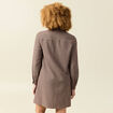 Robe manches longues beige femme