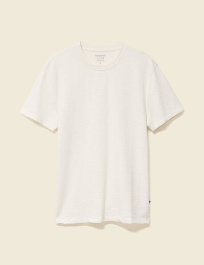 T-shirt cintré col rond manches courtes ecru homme