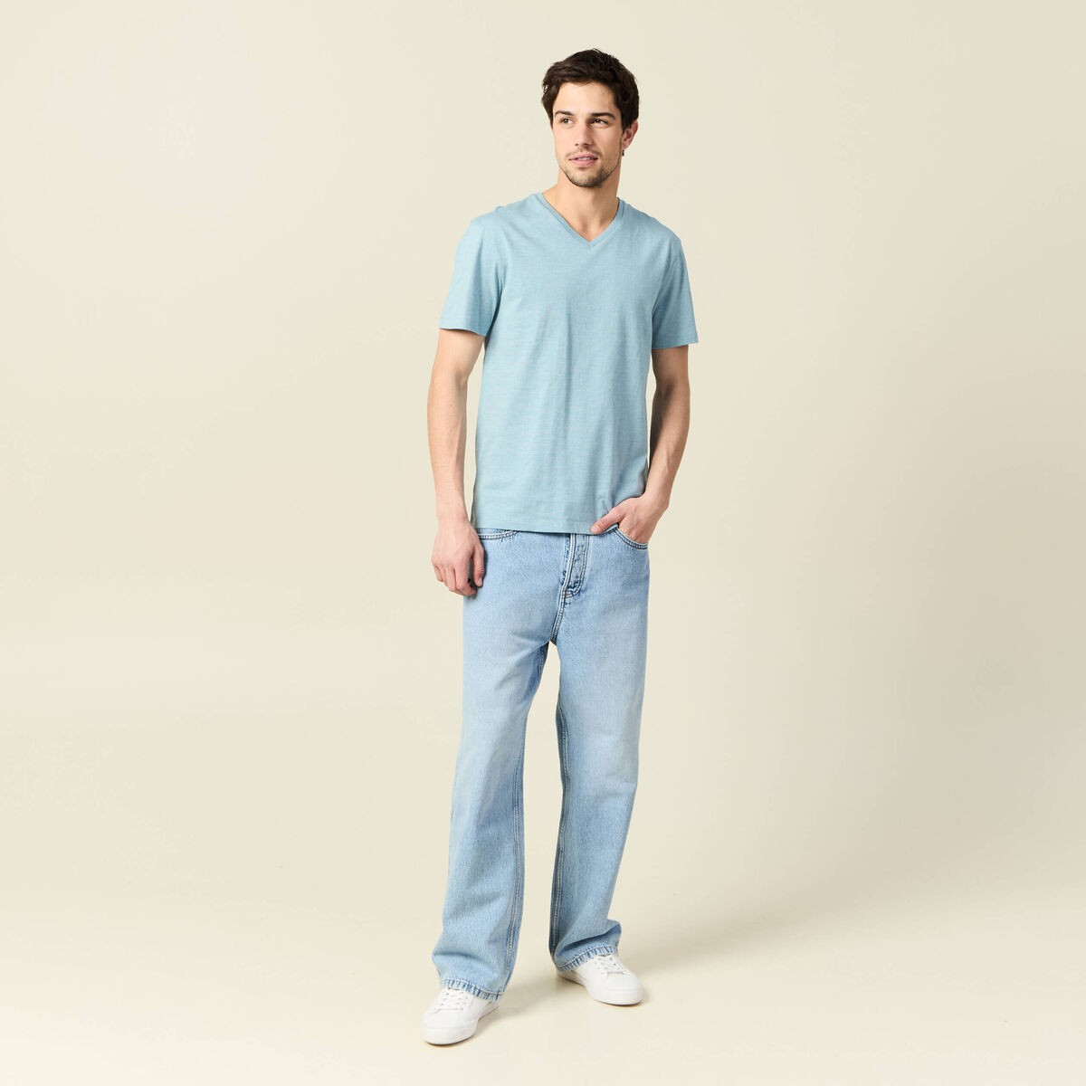 T-shirt manches courtes homme bleu pétrole homme