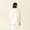 Pull &agrave; capuche zipp&eacute; creme femme