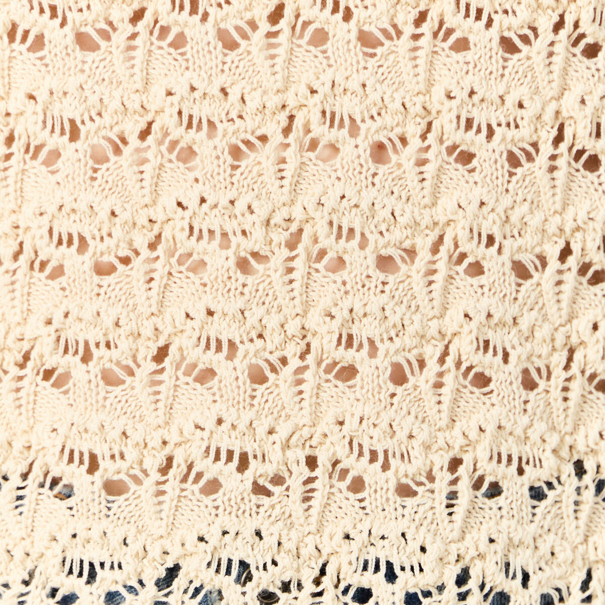 Débardeur tricot ajouré creme femme