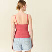 Bustier cropped à bretelles terracotta femme