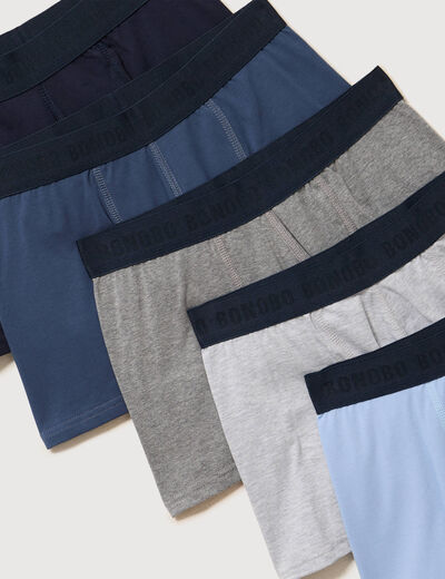 Lot de 5 boxers bleu marine homme
