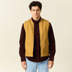 Blouson sans manches col teddy camel homme