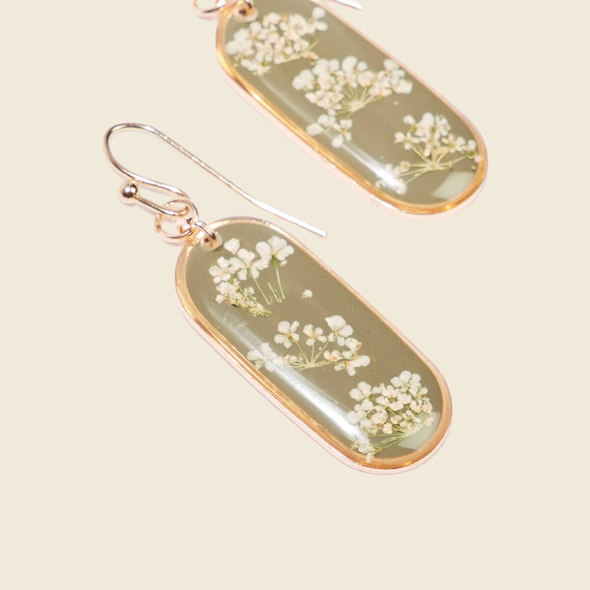 Boucles d'oreilles pendantes vert kaki femme