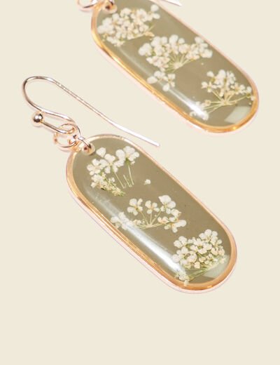 Boucles d'oreilles pendantes vert kaki femme