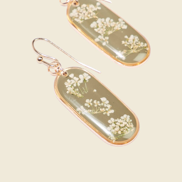 Boucles d'oreilles pendantes vert kaki femme