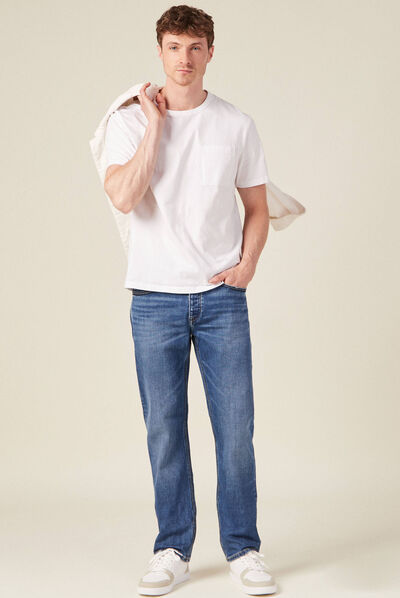 Jeans regular 5 poches denim double stone homme