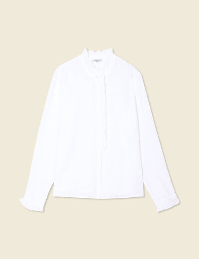 Chemise manches longues blanc femme