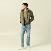 Blouson capuche doublure vert kaki homme